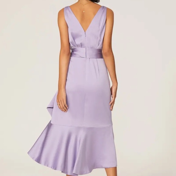 Jonathan Simkhai Mia Fluid Satin Lilac Dress - Picture 2 of 3